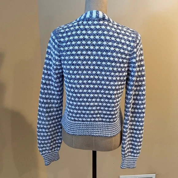 Veronica Beard Artura Blue Multi Cardigan Sweater - Picture 8 of 8